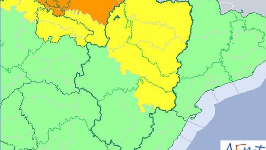 Alertas por tormentas en Huesca y por temperaturas altas en la Ribera Ebro