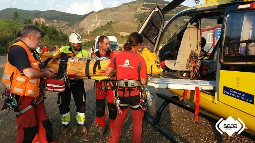 Herido un trabajador en una mina de Belmonte de Miranda