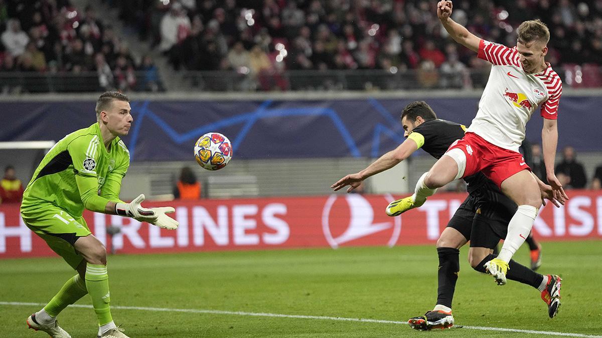 Lunin salvó al Madrid en Leipzig