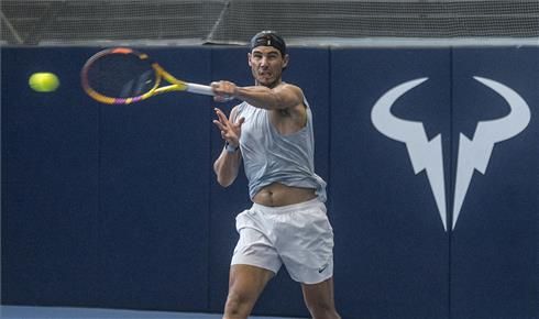 Nadal, en un entrenamiento en Manacor.