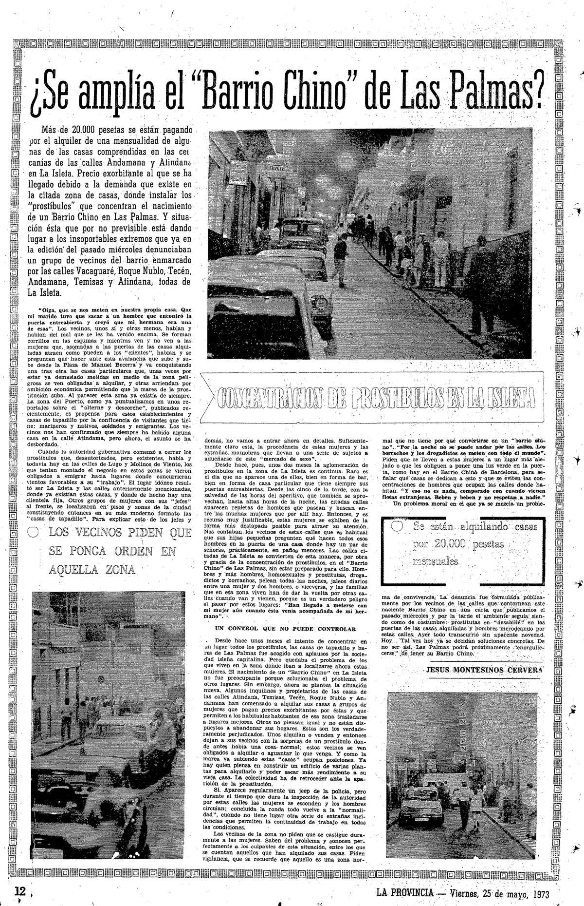Página de La Provincia de mayo de 1973.