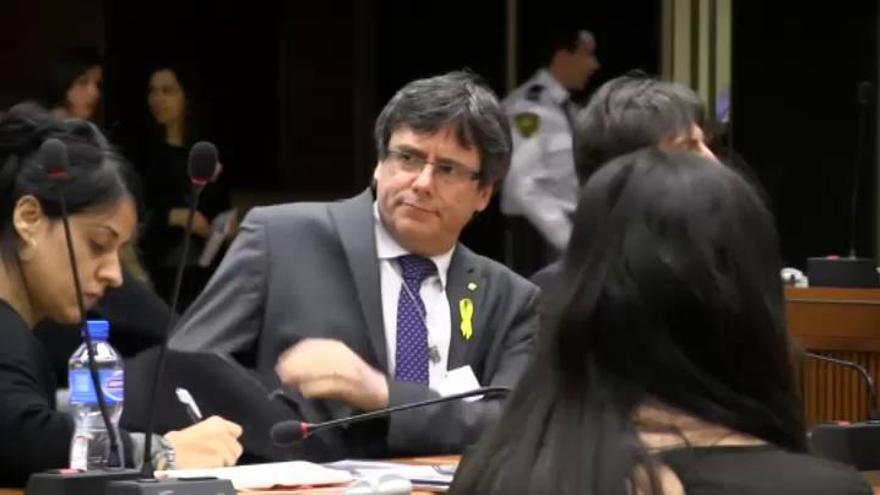 Carles Puigdemont y Anna Gabriel, juntos en la sede europea de Naciones Unidas