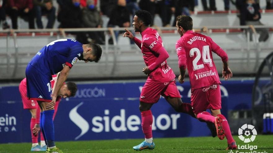 Bárcenas celebra el gol que va fer dilluns al camp de l&#039;Amorebieta