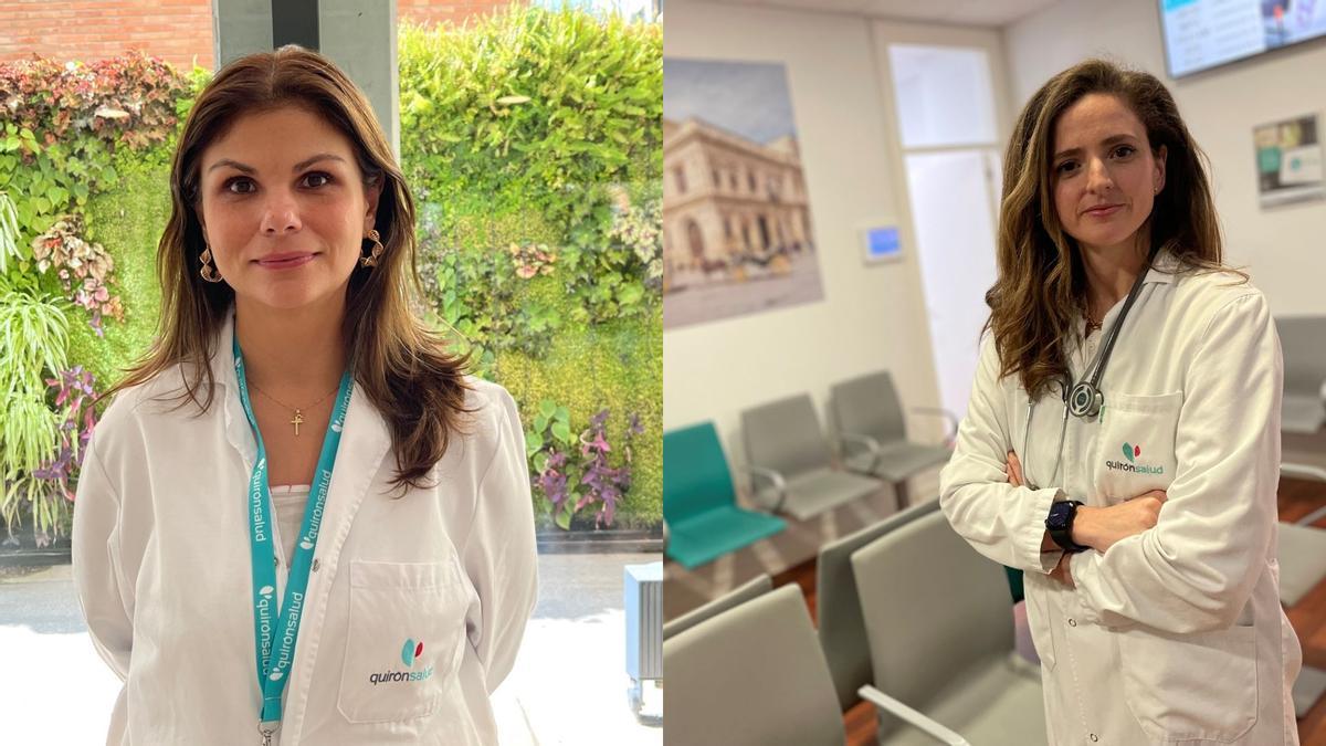 Las doctoras Mariana Jimenez, jefa de Urgencias de Sagrado Corazón y Maria Ortega, especialista del Servicio de Alergología del Hospital Quirónsalud Infanta Luisa.