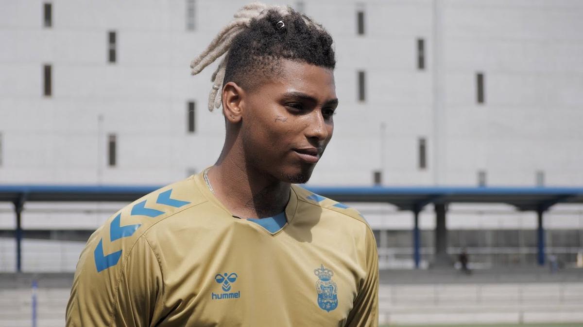 Moha Ramos durante un entrenamiento con la UD Las Palmas