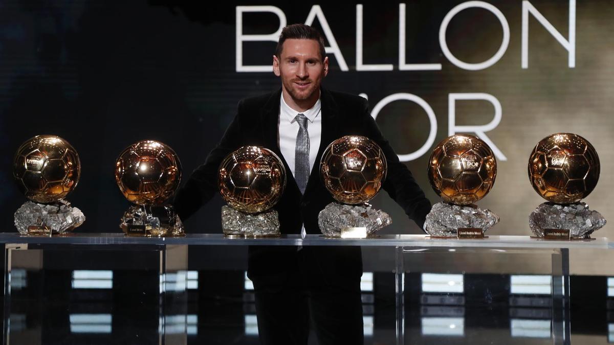 Messi, con sus seis balones de oro.