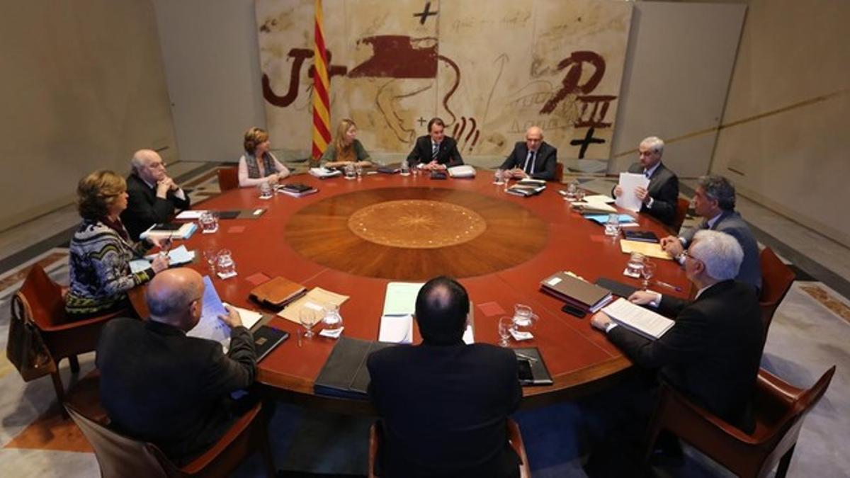 Reunión del Consell Executiu en el Palau de la Generalitat.