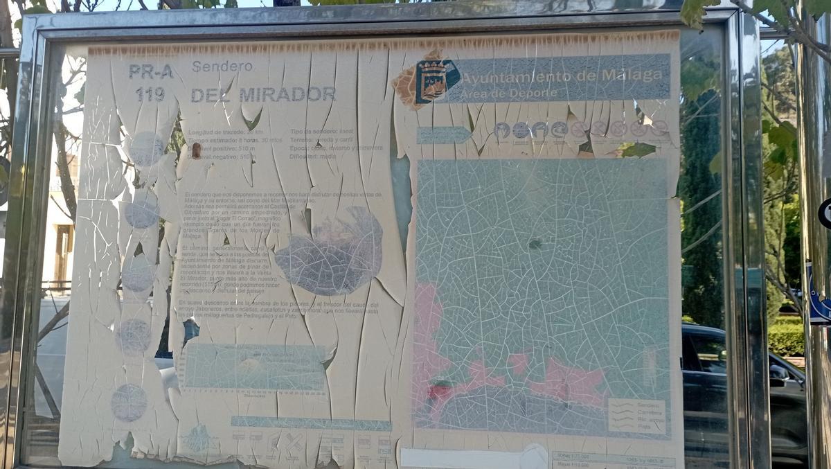 Detalle del cartel informativo del Ayuntamiento, esta semana.