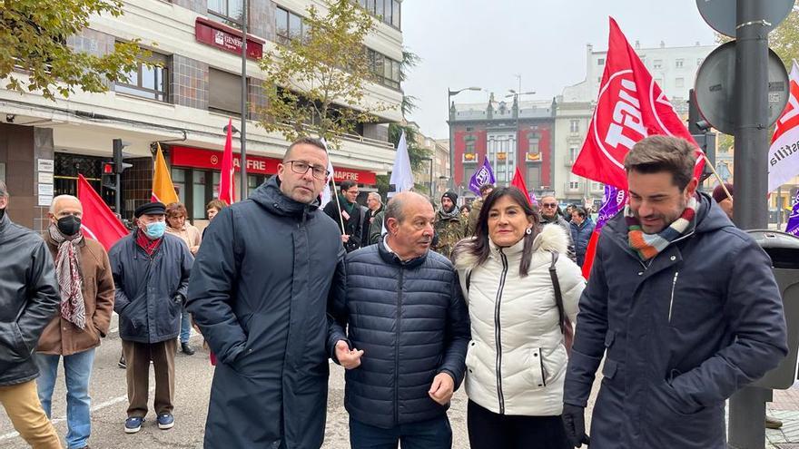 Iñaki Gómez, José Manuel Chimeno, Ana Sánchez y Antidio Fagúndez, juntos en la manifestación del pasado domingo en Zamora.