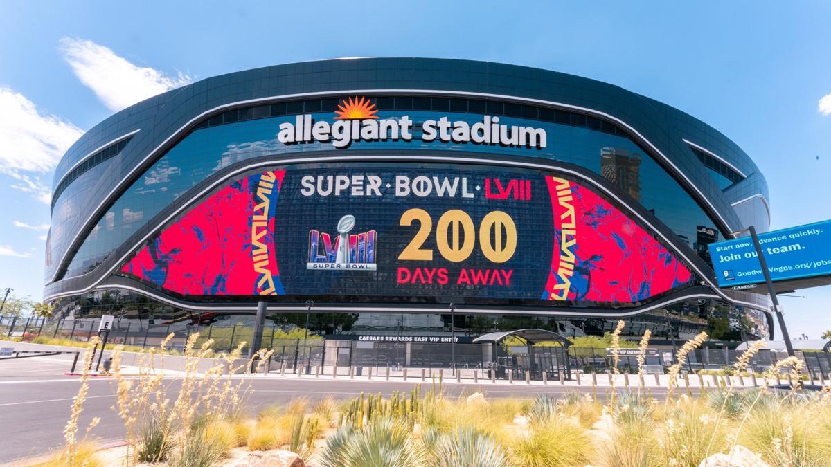El Allegiant Stadium de Las Vegas, sede de la Super Bowl 2024.