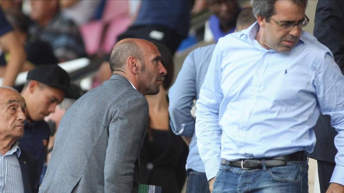 Monchi, visitando el Mini Estadi