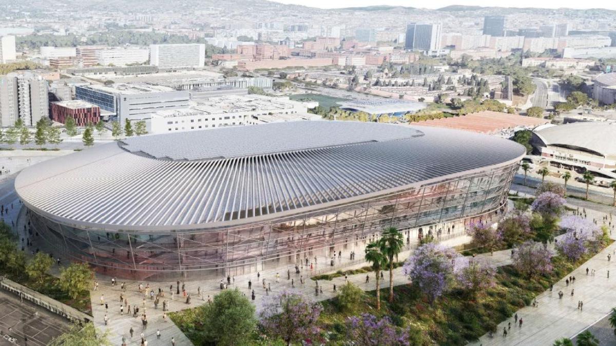 El nuevo Palau Blaugrana, desde una toma aérea