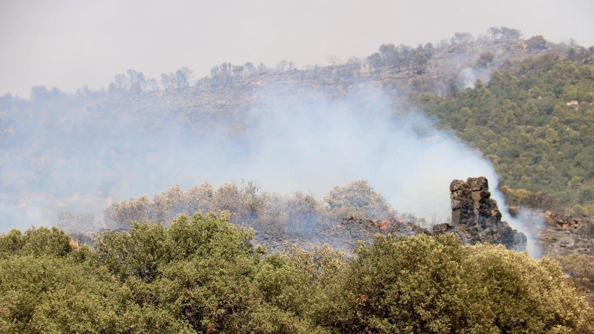 Incendi agrícola i de vegetació al Solsonès, a Biosca
