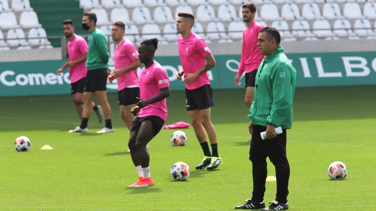 Germán Crespo, durante un entrenamiento del Córdoba CF, en El Arcángel.