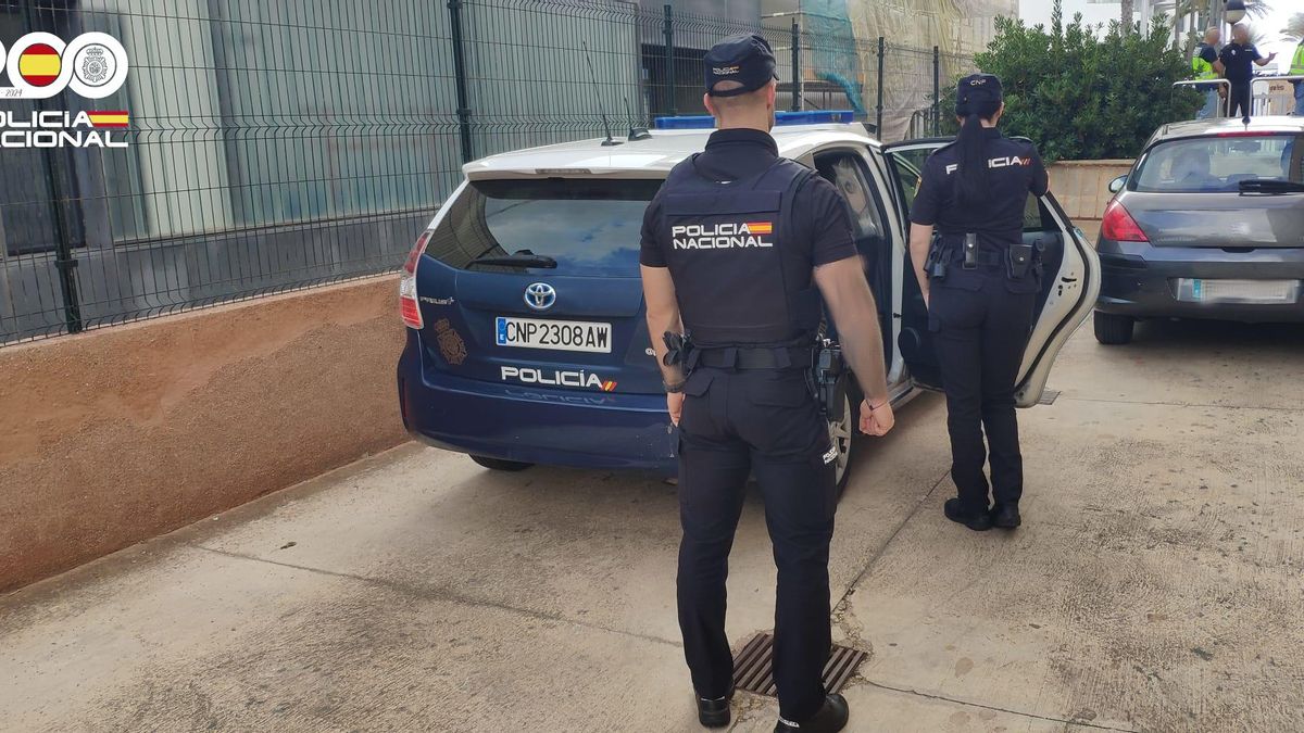 Agentes de la Policía Nacional durante una actuación en la Playa de Palma.