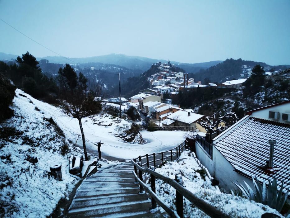 Imatge dels efectes del temporal Filomena a Santa Maria d’Oló.