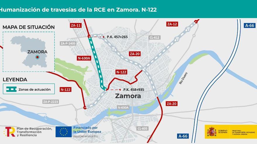 El Mitma licita por 3,2 millones las obras de la travesía de la N-122 en Zamora