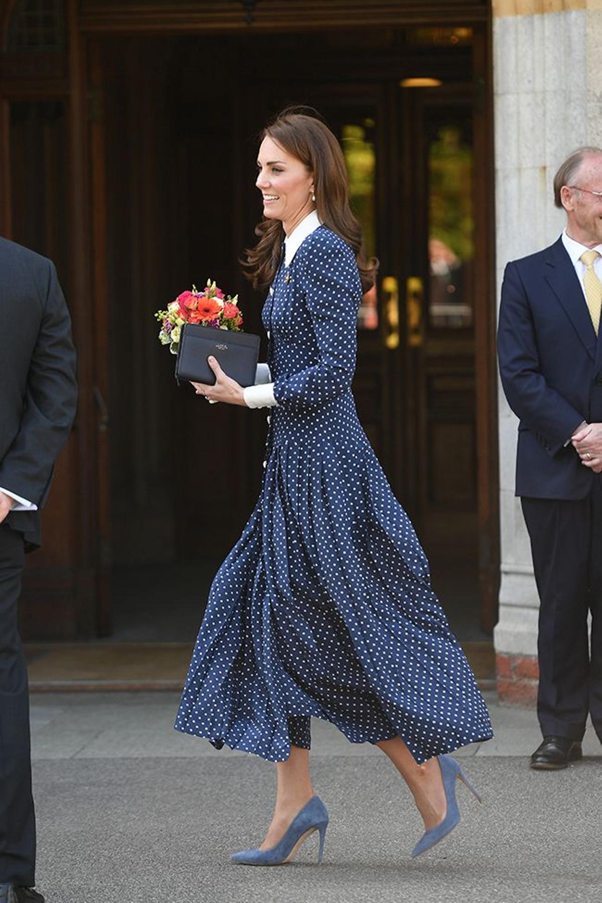 Kate Middelton, con vestido midi de lunares, en Bletchley Park