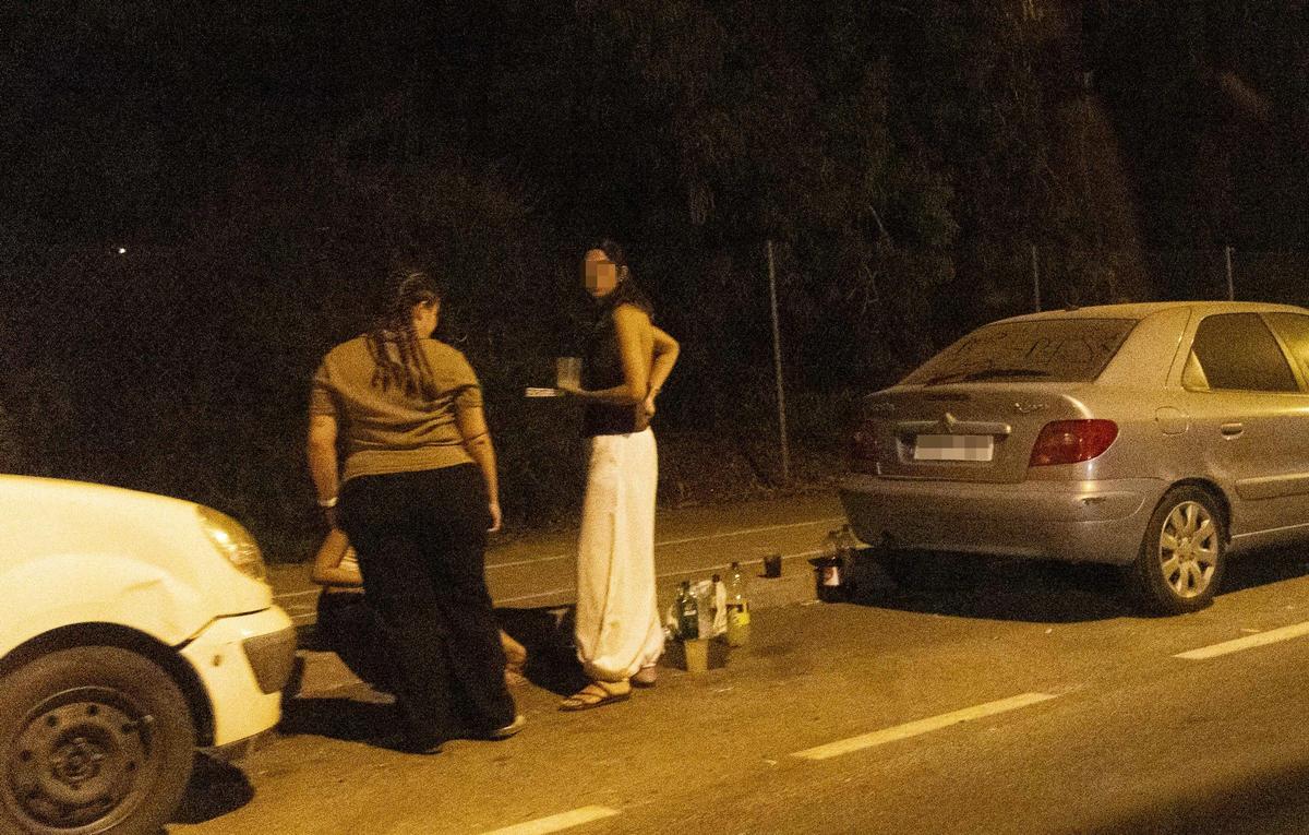 Botellón en la zona de la Albufereta en Alicante