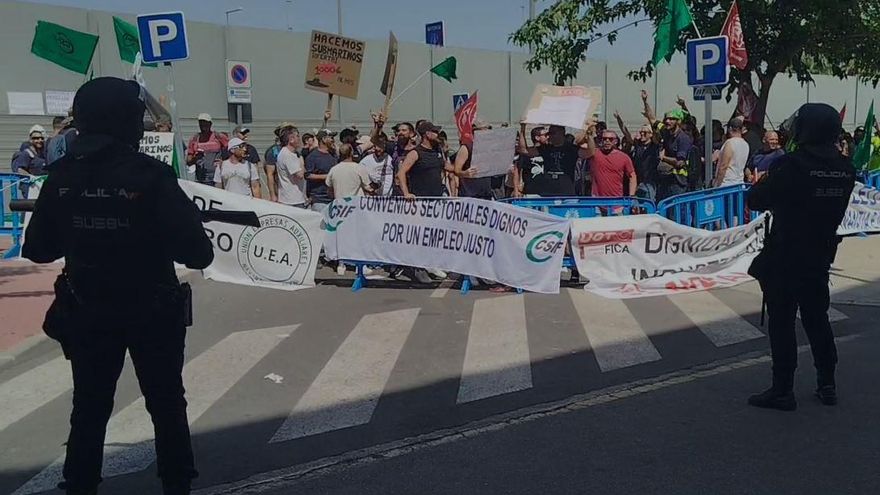 Protesta de los empleados de Navantia en Murcia