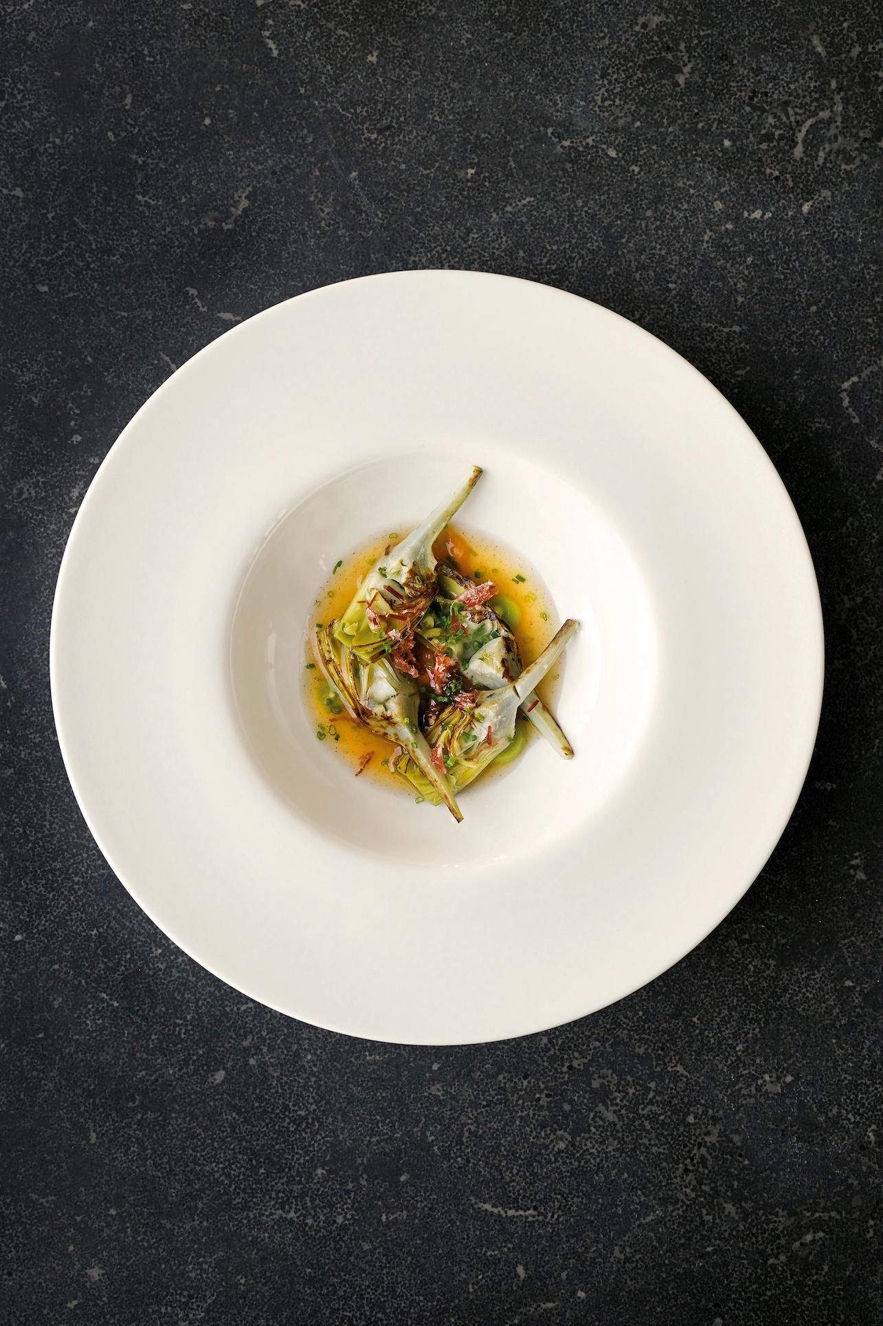 Alcachofas en el restaurante Trastámara