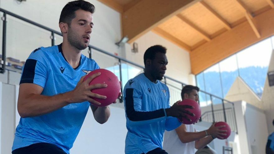 Jony Rodríguez, durante un entrenamiento con el Lazio romano.