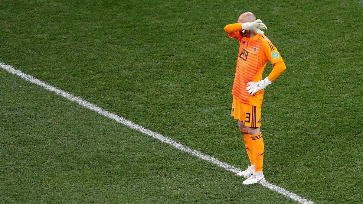 Willy Cabellaero en el partido de Argentina frente Croacia