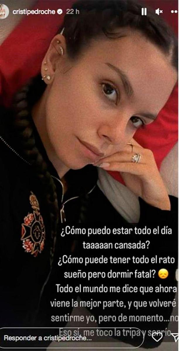 A Cristina Pedroche el embarazo le da sueño