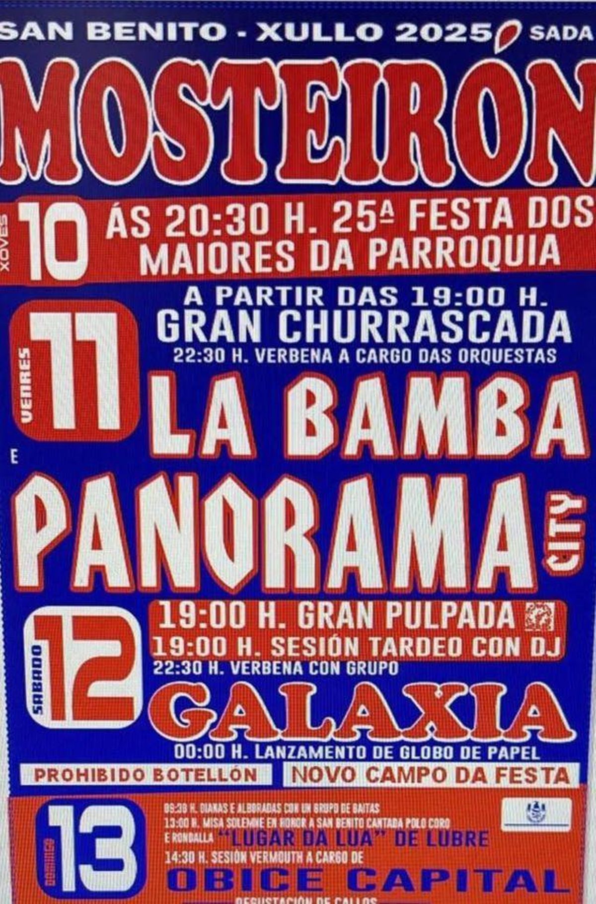 Cartel de las fiestas de Mosteirón