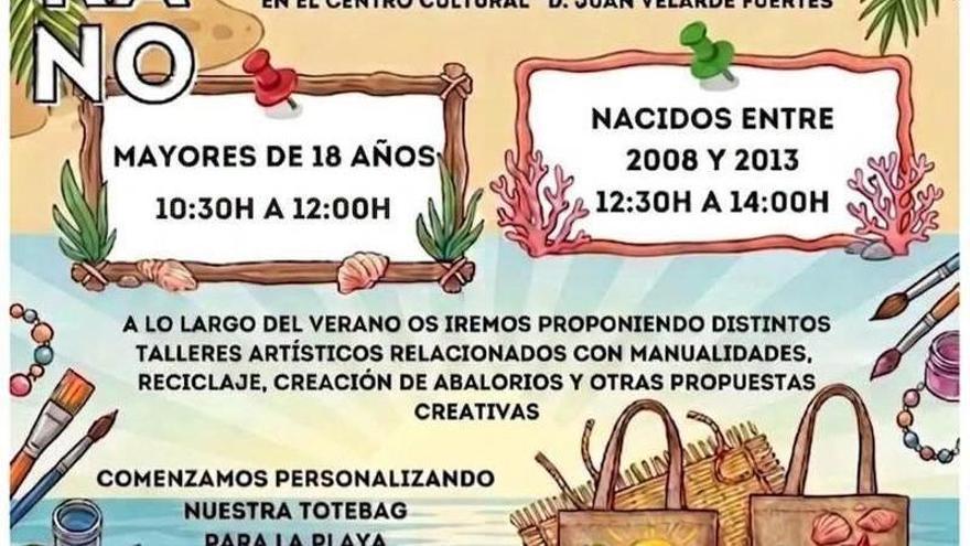 Salas inicia un programa de actividades artísticas gratuitas en verano, que comienza con un taller para diseñar una bolsa de playa
