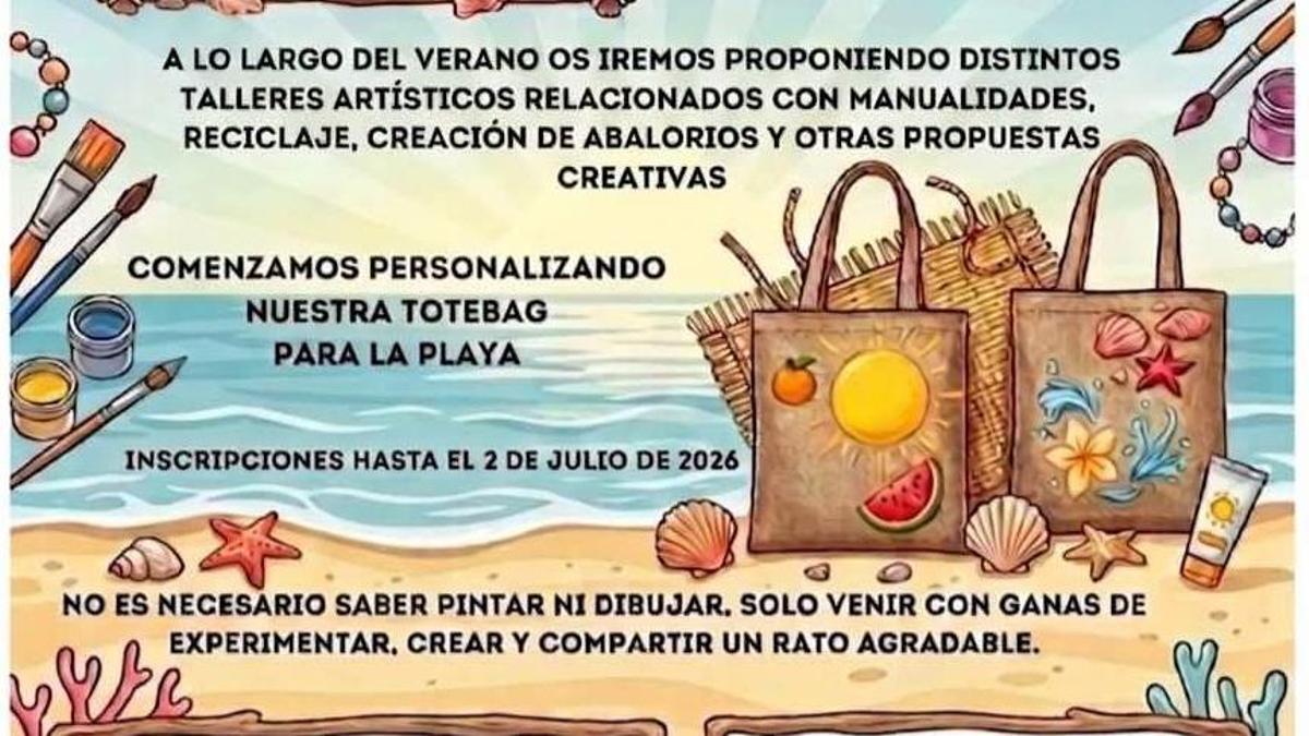 Cartel anunciador de las actividades creativas gratuitas del Ayuntamiento de Salas.