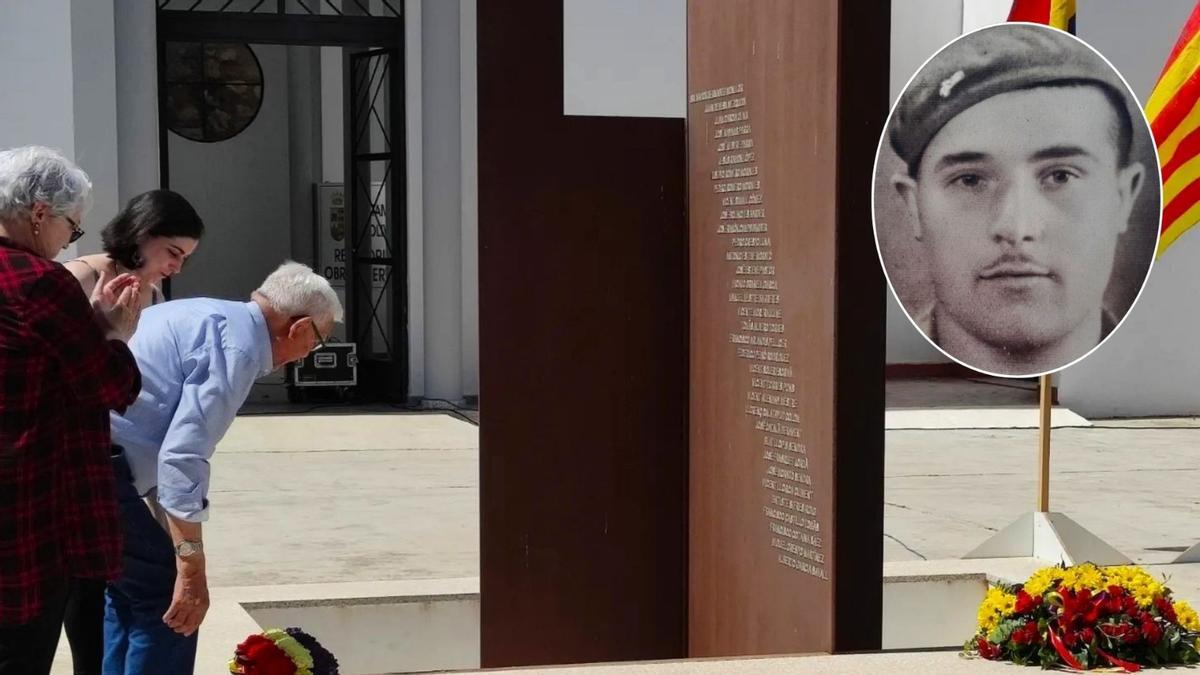 Memorial de Oliva en recuerdo a los represaliados. En el círculo, Antonio Morera Pericás.