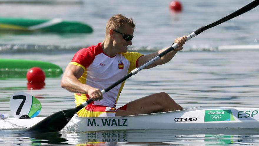 Marcus Cooper Walz avanza, ayer, durante la final en la que acabó primero.