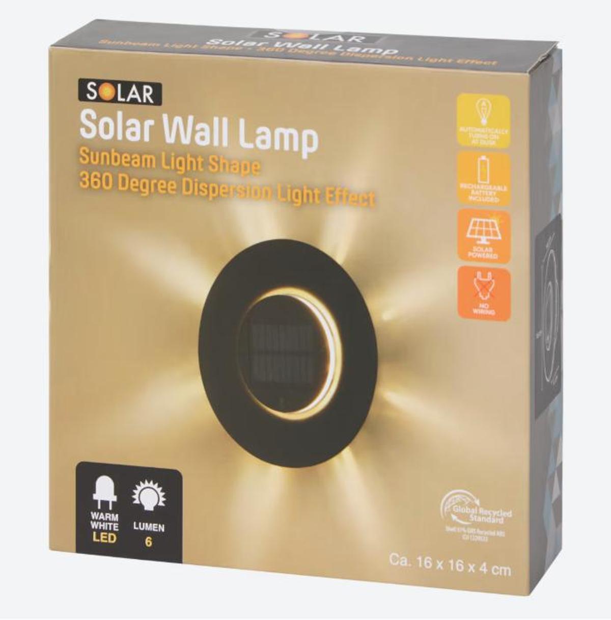 Lámpara de pared solar.