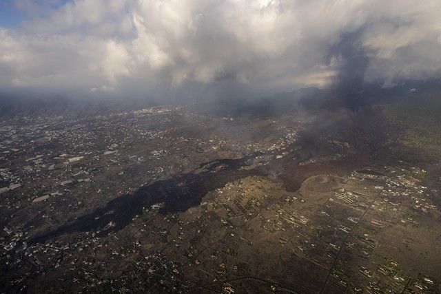 Imágenes aéreas del volcán de La Palma