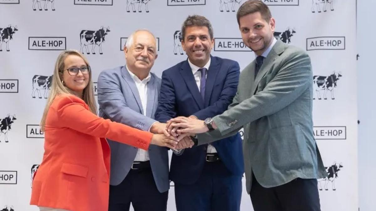 Cristina Mateu, Vicent Grimalt, Carlos Mazón y José Manuel Prieto, el día que se presentó el proyecto.