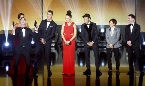 Futbolistas como Sergio Ramos, Samuel Eto'o, Cristiano Ronaldo y Leo Messi han posado en la alfombra roja de Zurich.