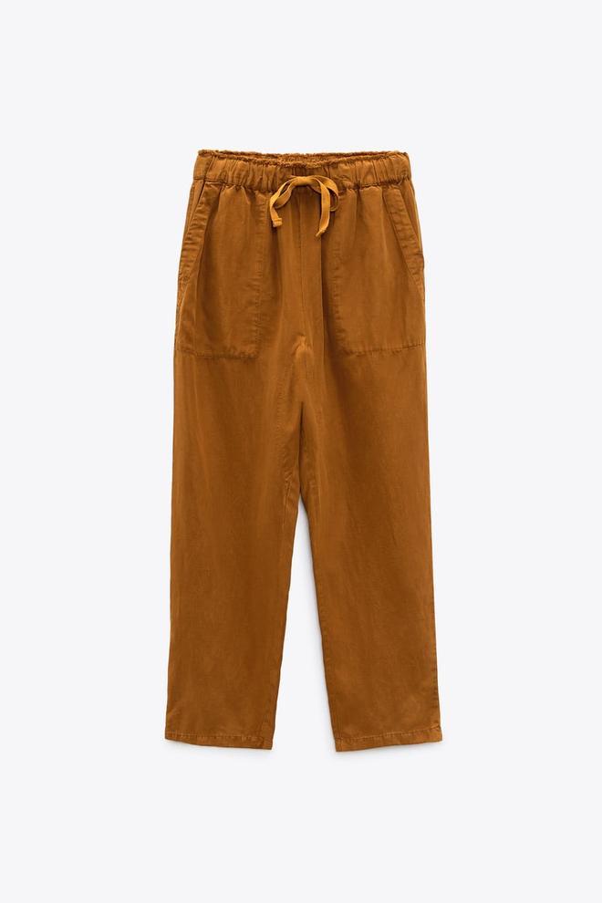 Pantalones slouchy de lino Zara