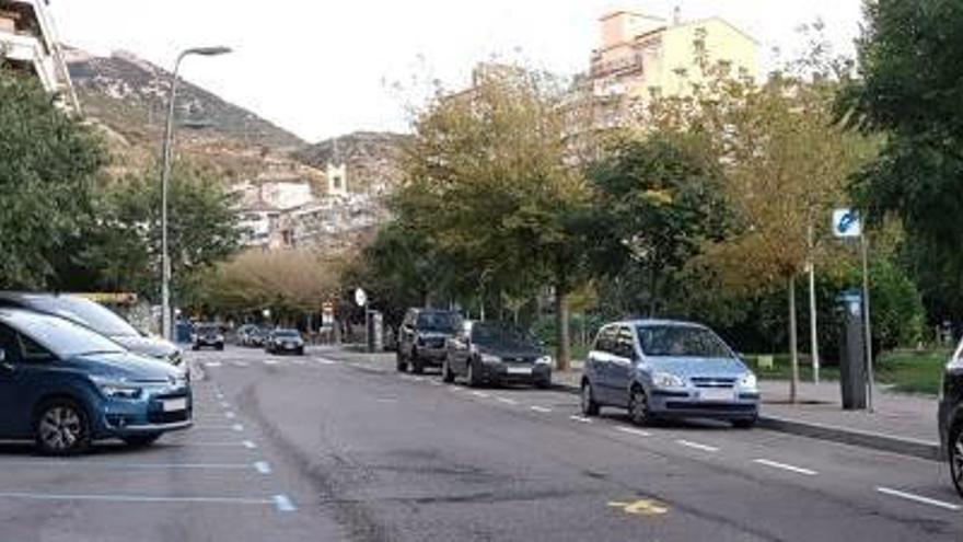 Part sud del passeig de la Pau on s&#039;han eliminat places blaves