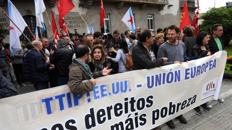 Protesta en A Coruña ante la Delegación del Gobierno.