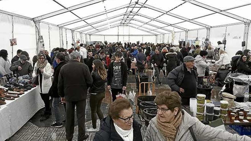 Numerosos visitantes pasearon por el interior de la carpa instalada en la plaza.