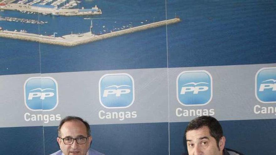 Sotelo y Pío Milán, en la sede del PP // Santos Álvarez