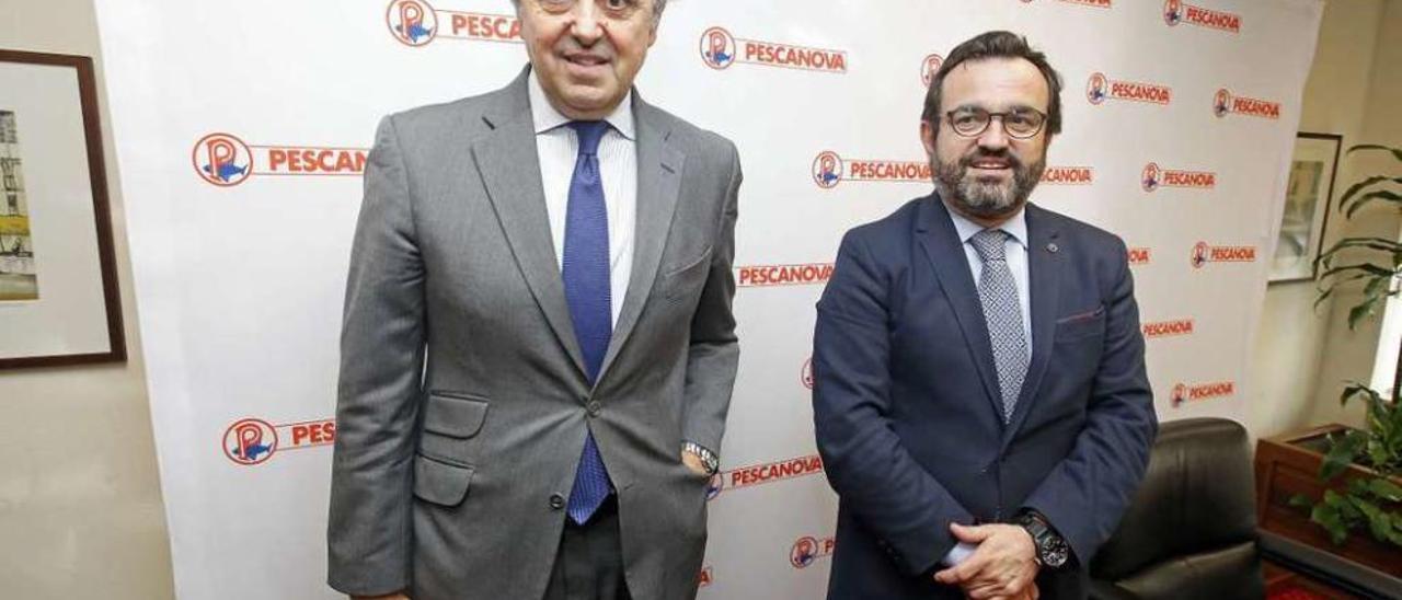 El presidente de Nueva Pescanova, Jacobo González-Robatto (i.), y el CEO, Ignacio González. // M.G. Brea