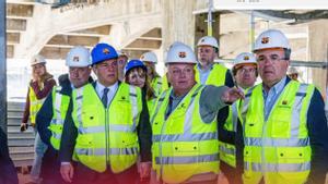 Joan Laporta, el presidente del Barça, en la visita de obras que ha hecho al nuevo Camp Nou.