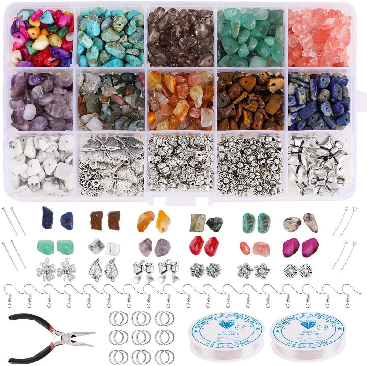 Kit de abalorios para hacer bisutería (Precio: 19,99 euros)