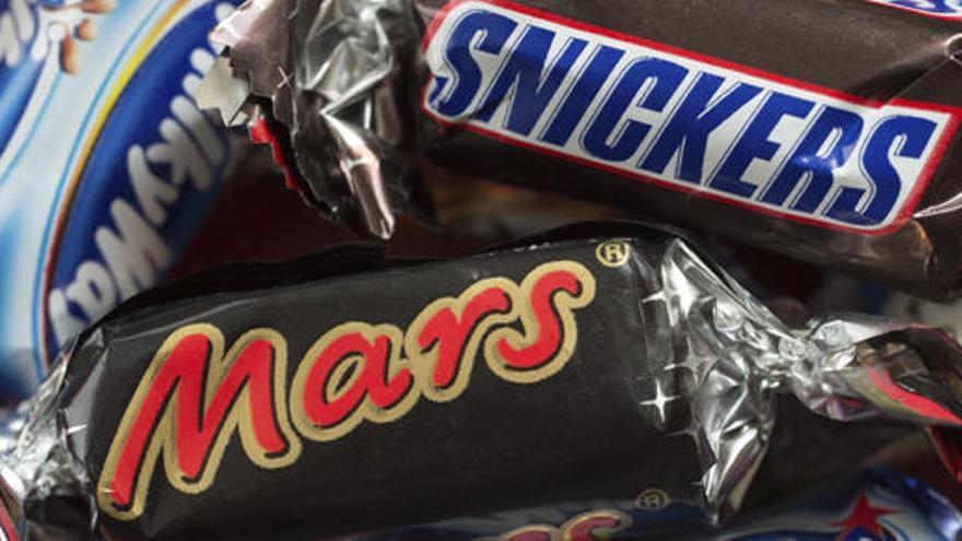 Chocolatinas de Mars y Snickers.