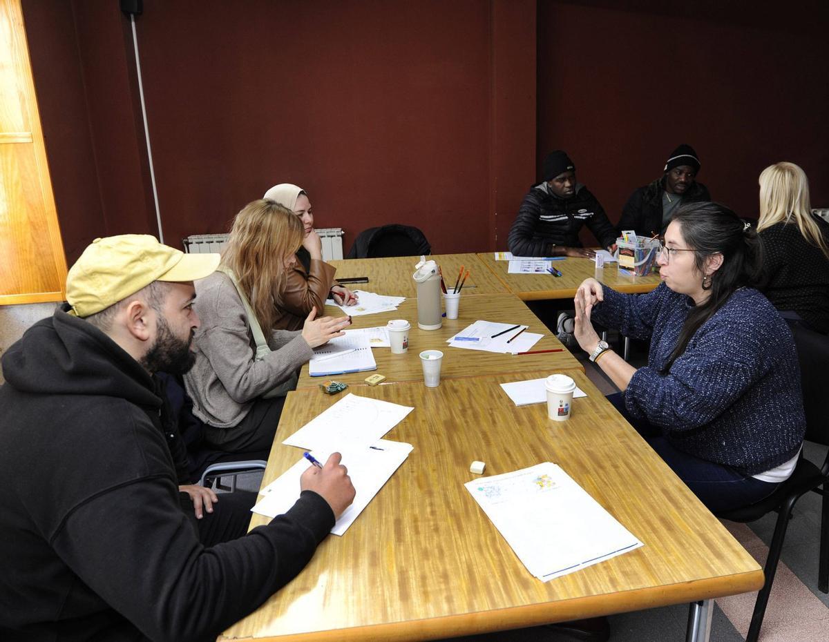 Curso de español para migrantes en Silleda, la semana pasada.