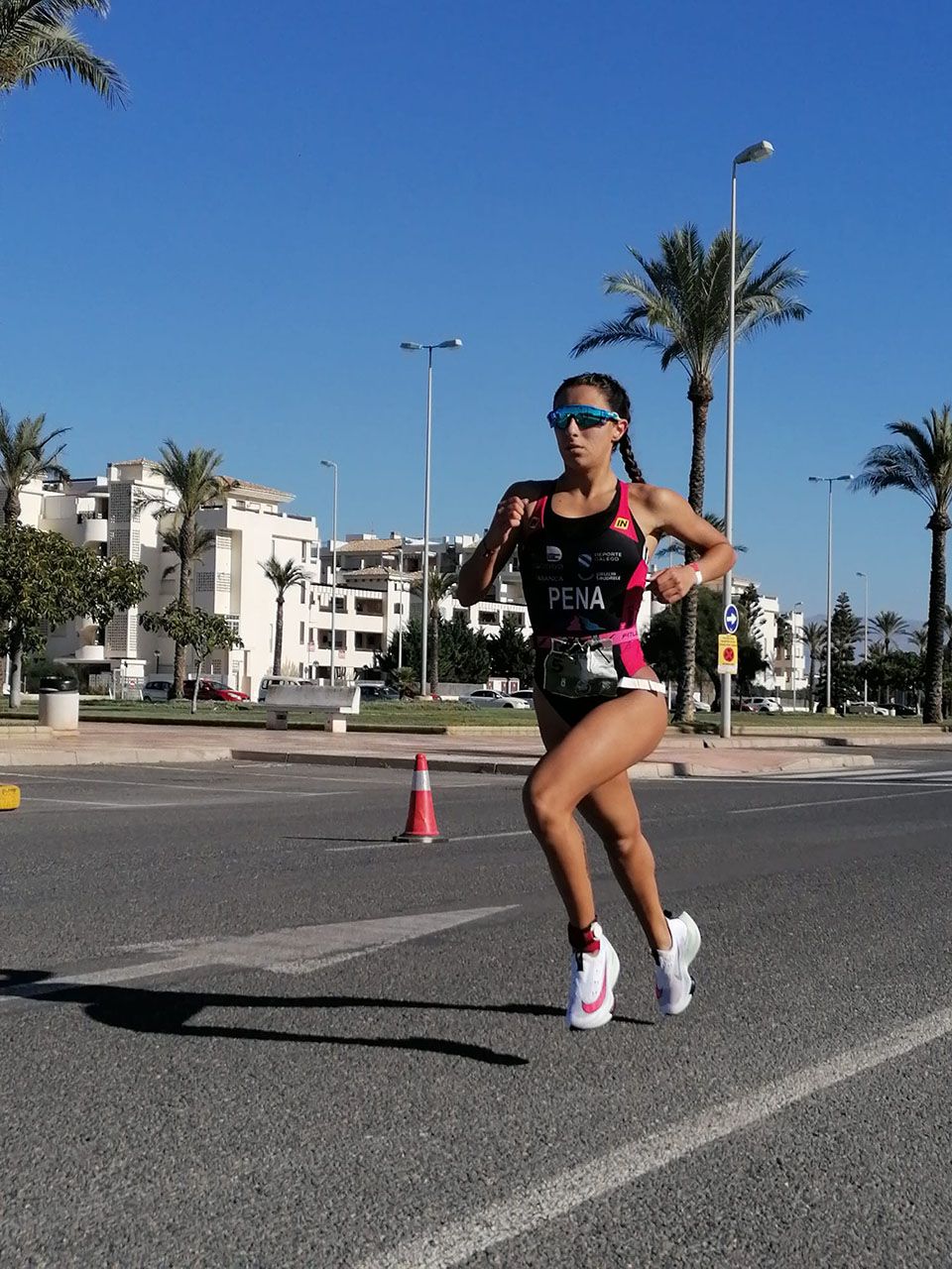 Elsa Pena, durante un triatlón