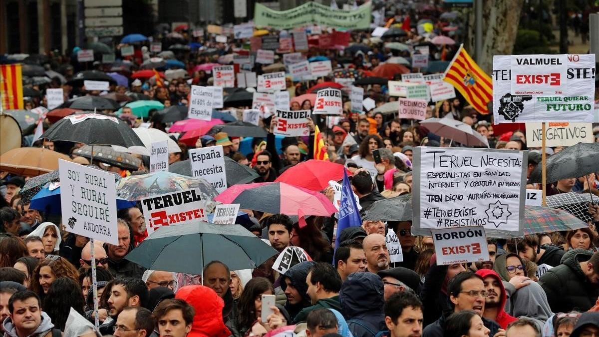 madrid  31 03 2019  manifestación de plataformas de la España vaciada en Madrid