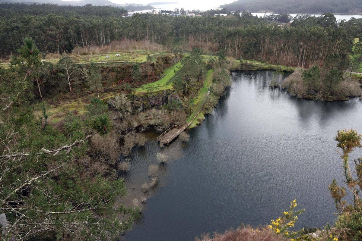 La laguna de Pedras Miúdas y la desembocadura del Ulla.